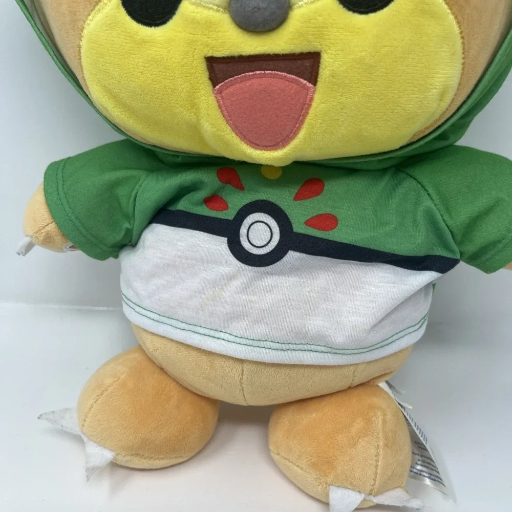 Build a Bear Pokemon Teddiursa 16" Plush W/ Green Hoodie Outfit Teddy - Picture 3 of 10